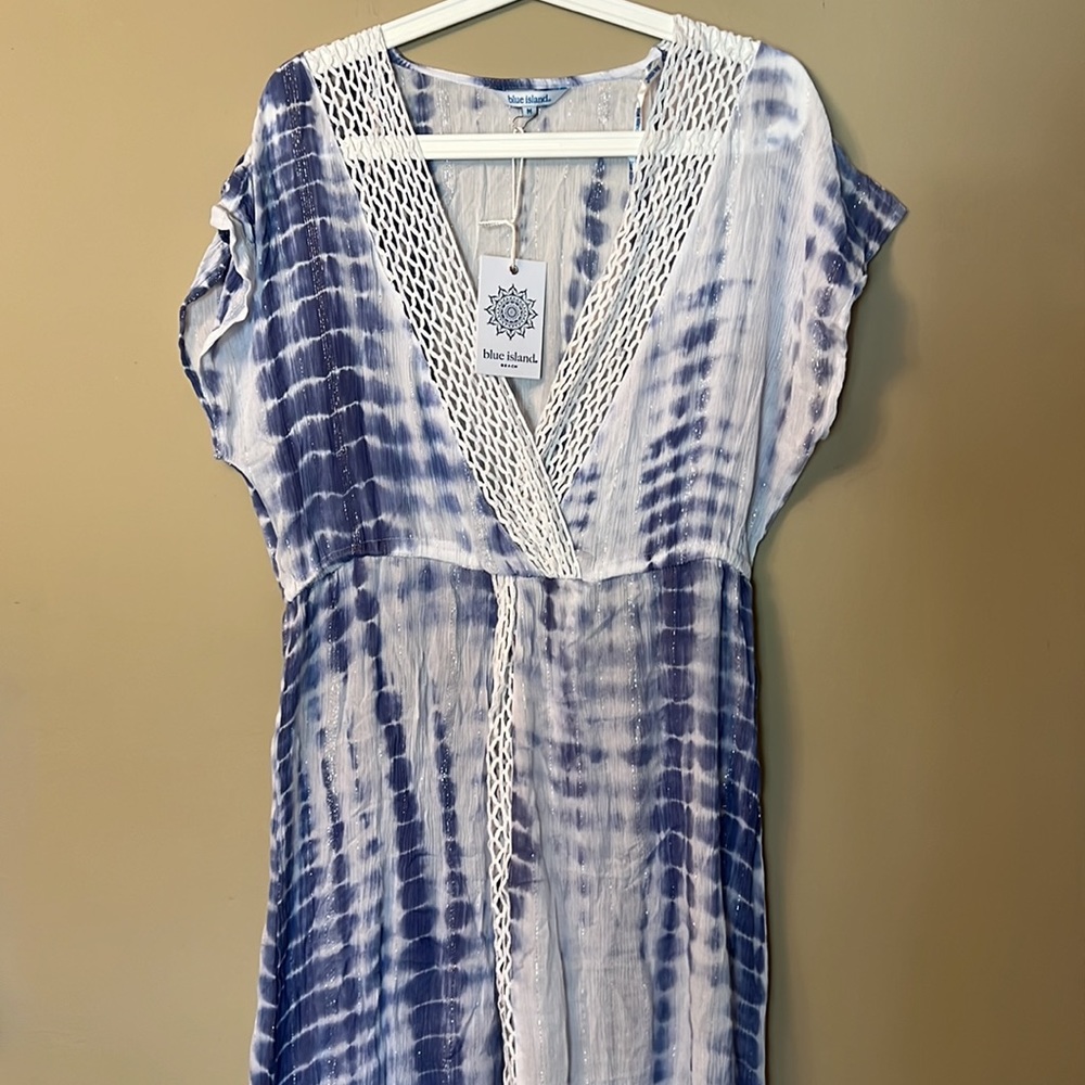 NWT Blue Island Bath Suit Coverup